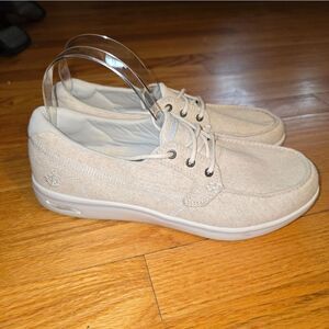 Skechers Beige Boat Shoes Womans Size 9